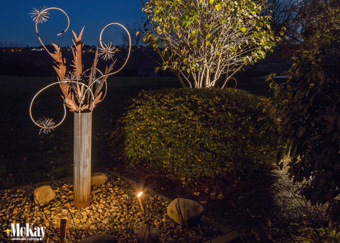 LED Sculpture Lighting Omaha Nebraska McKay Landscape Lighting