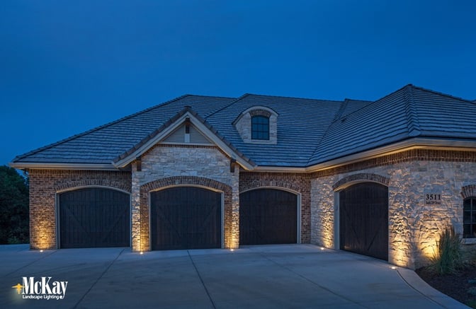 Outdoor Garage Lighting: Showcase Your Home's Best Architectural Features | Omaha, Nebraska - McKay Landscape Lighting