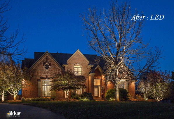 There are several benefits of upgrading your halogen landscape lighting system to LED. It enhances the brightness and performance of your system while providing energy savings and bulb longevity.  Click to read more... | McKay Landscape Lighting - Omaha Nebraska