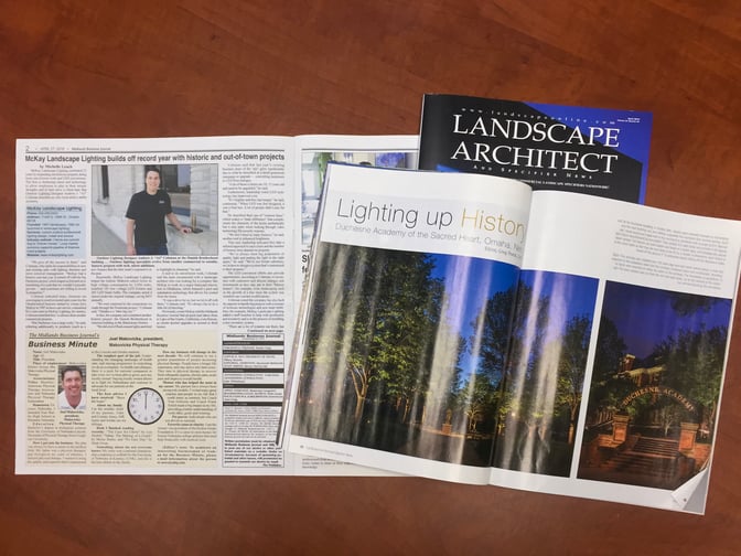 During the month of April, we are honored and excited to be featured in a local and a few national publications. Keep reading to learn more about each article...  | McKay Landscape Lighting - Omaha Nebraska