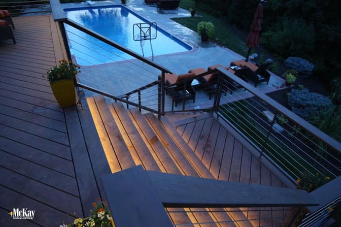 LED Tape Lighting for Deck Stairs and Railings