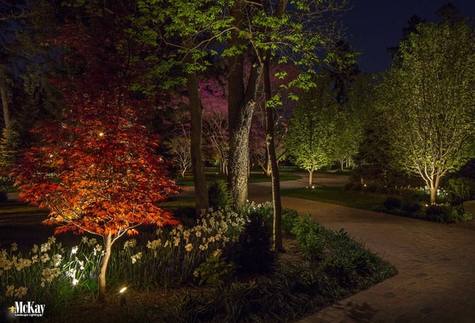 Strategically adding outdoor security lighting each ring adds another level of protection and makes it more difficult for an intruder to get onto your property and access your home unseen. Click to read more... | McKay Landscape Lighting - Omaha, Nebraska