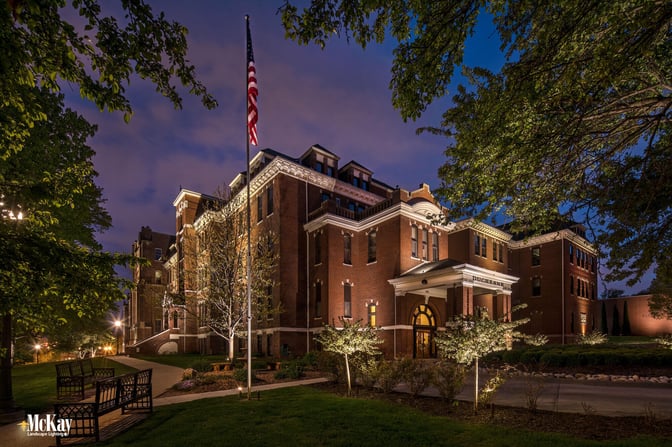 New Project featuring commercial landscapae lighting design at Duchesne Academy in Omaha, Nebraska 