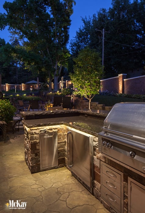 backyard landscape lighting ideas - outdoor kitchen grill lighting omaha nebraska mckay lighting 