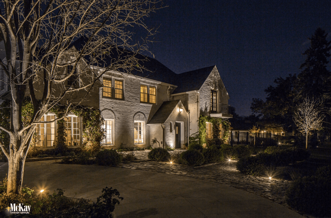 One of our clients wanted something other than the traditional path light fixtures to illuminate the front walkway leading up to their home. 