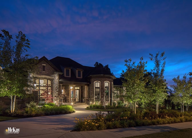 The path leading to the front door of a home is a popular and beneficial area for landscape lighting. Learn about the benefits and gain inspiration with these home entrance path lighting ideas. From traditional to unique, there are photos showing several different styles to inspire you. Read more... | McKay Landscape Lighting Omaha Nebraska